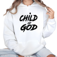 thumbnail image 1 of Women Child of God Graphic T Shirt Top Cotton Stylish Everyday Graphic Tee Hooded long-sleeved White S-2XL, 1 of 6