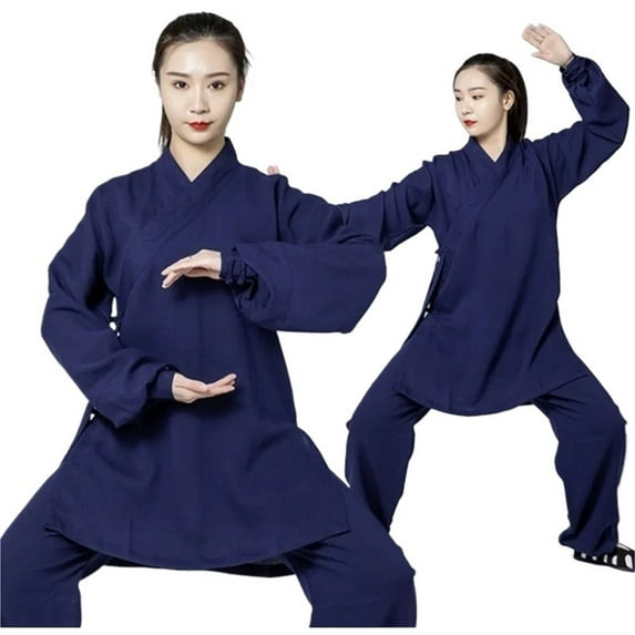 Women Chinese Traditional Cotton Linen Clothing Wudang Tai Chi Practice Martial Art Uniform Taoist Kung Fu