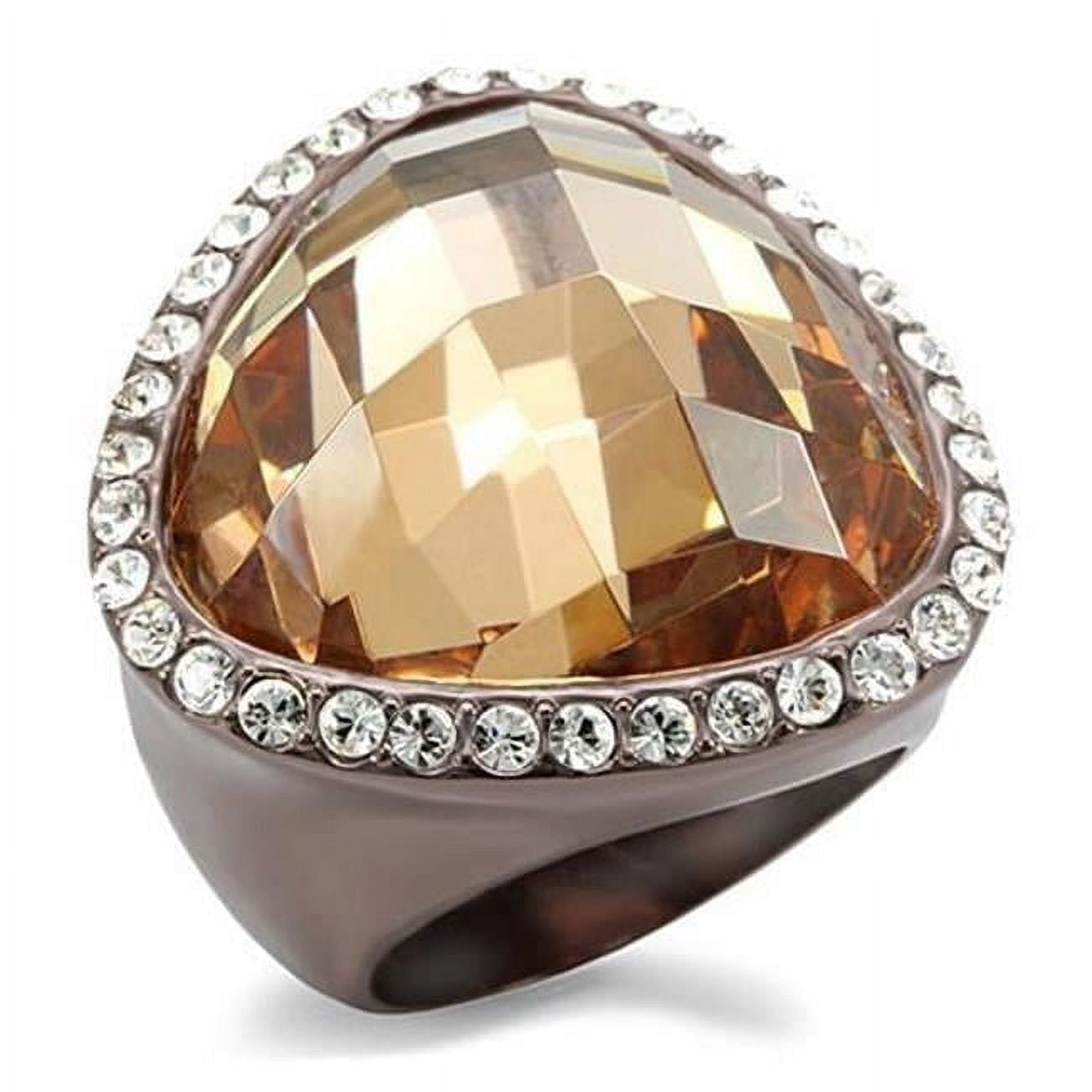 Chocolate Gold Rings Women Chocolate Gold Brass Ring with AAA Grade CZ in Champagne - Size 8 ...
