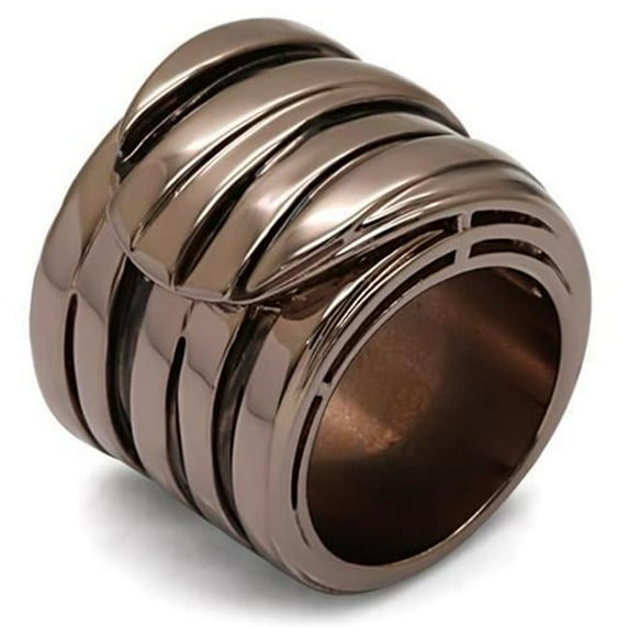 Women Chocolate Gold Brass Ring with No Stone in No Stone - Size 6
