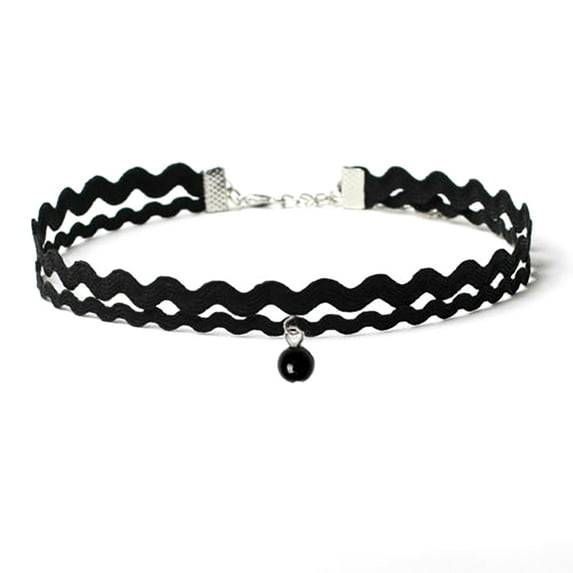 Women Choker Black Velvet Collar, Adjustable Length Velvet Classic Gothic Lace Choker Necklaces Fashion - #2