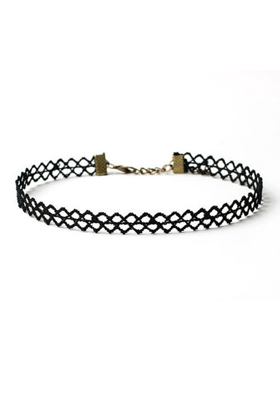 Women Choker Black Velvet Collar, Adjustable Length Velvet Classic Gothic Lace Choker Necklaces Fashion - #7