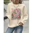 thumbnail image 1 of Women Christian Flower and Jesus Graphic Sweatshirt Vintage Jesus Faith Pray Cross Print Casual Crew Neck Top, 1 of 4