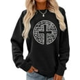 thumbnail image 1 of Women Christian Sweatshirt Jesus Cross Graphic Shirt Casual Loose Crew Neck Top, 1 of 5