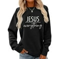 thumbnail image 1 of Women Christian Sweatshirt Jesus Graphic Shirt Casual Loose Crew Neck Top, 1 of 5