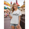 thumbnail image 1 of Women Christian T-Shirt Cross and Created with a Purpose Graphic Shirt Casual Loose Short Sleeve Crew Neck Top, 1 of 6