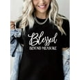 thumbnail image 1 of Women Christian T-Shirt FBlessed Beyond Measure Graphic Shirt Casual Crew Neck Top, 1 of 6