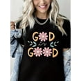 thumbnail image 1 of Women Christian T-Shirt God is Good Graphic Shirt Casual Loose Short Sleeve Crew Neck Top, 1 of 5