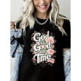 thumbnail image 1 of Women Christian T-Shirt God is Good Graphic Shirt Casual Loose Short Sleeve Crew Neck Top, 1 of 5