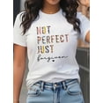 thumbnail image 1 of Women Christian T-Shirt Not Perfect Just Forgiven Graphic Shirt Casual Crew Neck Top, 1 of 6