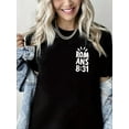 thumbnail image 1 of Women Christian T-Shirt Rom Ans 8:31 Graphic Shirt Casual Loose Short Sleeve Crew Neck Top, 1 of 5