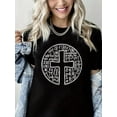 thumbnail image 1 of Women Christian T-Shirts Jesus Cross Graphic Shirt Casual Loose Crew Neck Top, 1 of 5