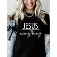 thumbnail image 1 of Women Christian T-Shirts Jesus Graphic Shirt Casual Loose Crew Neck Top, 1 of 5