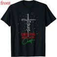 thumbnail image 1 of Women Christmas Begins With Christ Graphic Comfortable T Shirt Casual Short Sleeve Round Neck Top Black S-5XL, 1 of 5