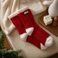 thumbnail image 1 of Women Christmas Crew Socks 6‑Pairs Set, Cable Knit Warm Winter Festive Socks with Storage Bag, Assorted Xmas Patterns, 1 of 5