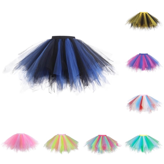 Women Christmas Dance Party Patchwork Tulle Skirt Holiday Party TuTu Ballet Skirts