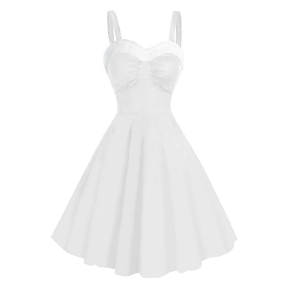 Women Christmas Dress - Formal Dress, Women's Christmas Vintage Dress Sleeveless Solid Color Dresses Xmas Tunic Pleated Dress