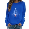 thumbnail image 1 of Women Christmas Fashion Casual Printed Round Neck Loose Long Sleeve Capless Sweatshirt Top, 1 of 4