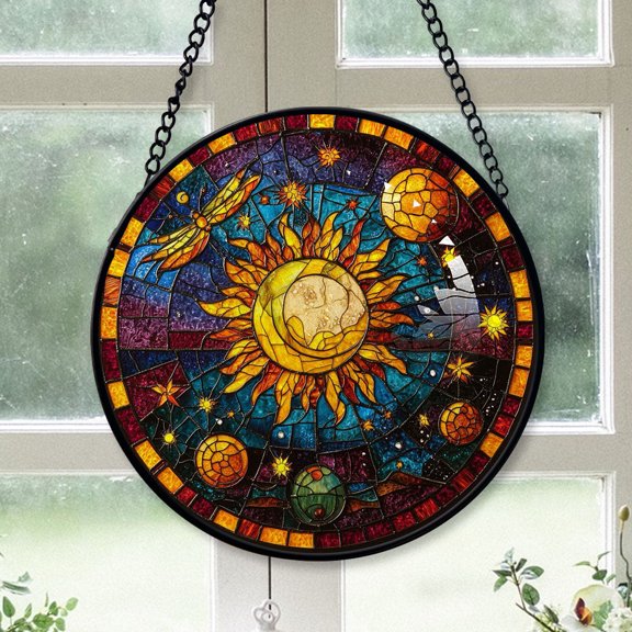 Women Christmas Gift - Astrology Scorpio Christmas Stained Glass Hanging Ornament - Bright Holiday Tree Decoration & Secret Santa Gift for Family & Friends