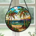 thumbnail image 1 of Women Christmas Gift - Coconut Tree Christmas Stained Glass Hanging Ornament - Bright Holiday Tree Decoration & Secret Santa Gift for Family & Friends, 1 of 3