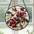 thumbnail image 1 of Women Christmas Gift - Cranberries Christmas Stained Glass Hanging Ornament - Bright Holiday Tree Decoration & Secret Santa Gift for Family & Friends, 1 of 3