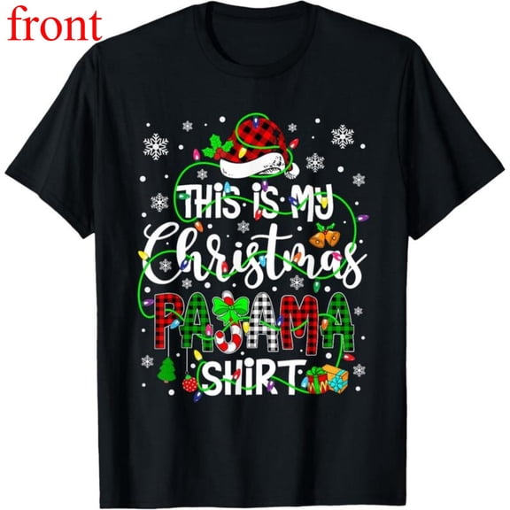 Women Christmas Graphic Comfortable T Shirt Casual Breathable Short Sleeve Round Neck Top Black S-5XL