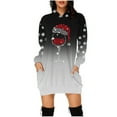 thumbnail image 1 of Women Christmas Hoodies Dress Casual Long Sleeve Oversized Tunic Sweatshirts Dress Pullover with Pocket Christmas Gift, 1 of 5