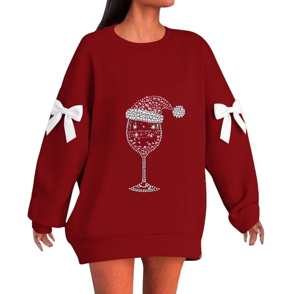 Women Christmas Hoodies Relaxed Fit Graphic Casual Pullover Sweatshirt Everyday Wear Oversized Hoodie