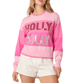 thumbnail image 1 of Women Christmas Knit Sweater Long Sleeve Crewneck Sequins Letter Striped Xmas Holiday Pullover Tops, 1 of 7