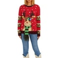 thumbnail image 1 of Women Christmas Knitted Sweater with Funny LED Light Up Round Neck Pullover, 1 of 9