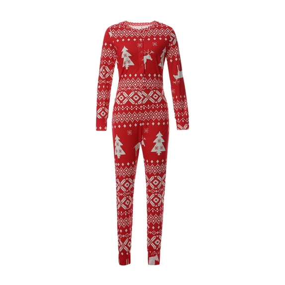 Women Christmas One Piece Jumpsuit Long Sleeve Hoodies Bodysuit Deer Snowflake Print with Zipper Up Loungewear
