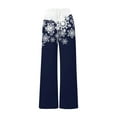 thumbnail image 1 of Women Christmas Outfit Elevated Festive Pants for Women High Waisted Soft Holiday Trousers with Side Pockets Comfortable Stretch Casual Wear Blue 2XL, 1 of 3