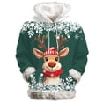thumbnail image 1 of Women Christmas Outfit Fashion Pullover Hoodie Cozy Lined Print Sweatshirt Casual Soft Warm Winter Holiday Graphic Hooded Top for Women Green XL, 1 of 3