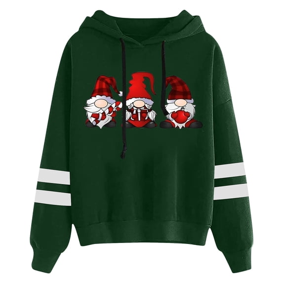 Women Christmas Outfit Festive Holiday Pullover Hoodie Long Sleeve Cozy Christmas Wear For Family Casual Outfit Comfortable Winter Sweater Gray 2XL