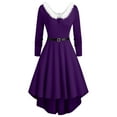 thumbnail image 1 of Women Christmas Outfit Long Sleeve Asymmetric Patchwork Christmas Dress with Panel Design for Women Plus Size Elegant Party Wear Purple L, 1 of 2