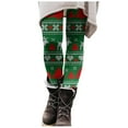 thumbnail image 1 of Women Christmas Outfit Women's Festive Holiday Print Casual Slim Fit Stretch Yoga Trousers Soft Comfortable Daily Wear Leggings for Ladies Green M, 1 of 4