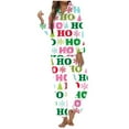 thumbnail image 1 of Women Christmas Outfit Women's Festive Holiday Print Flowy Long Sleeve Sleepwear Pajama Set for Cozy Comfort and Relaxation Yellow 2XL, 1 of 4