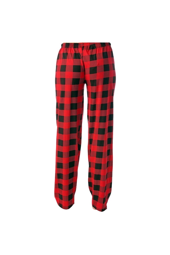 Women Christmas Pajama Pants Lightweight Stretchy Plaid Drawstring Pant Elastic Waist Wide Leg Loose Fit Fall Trendy Pj Bottoms Red XL