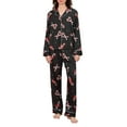 thumbnail image 1 of Women Christmas Pajamas Lounge Set Candy Cane Print Long Sleeve Shirts Tops + Pants 2 Piece Sleepwear Jammies Outfits, 1 of 8