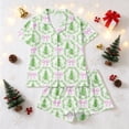 thumbnail image 1 of Women Christmas Pajamas Short Sleeve Xmas Funny Graphic Top and Shorts Button Down Holiday 2 Piece Loungewear Sets Pjs Gifts for Mom Wife Girlfriend Her, 1 of 5