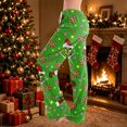 thumbnail image 1 of Women Christmas Print Lounge Pants Drawstring Soft Sleepwear Holiday Pajama Bottoms Comfy Homewear Trousers for Holiday Mornings, 1 of 6