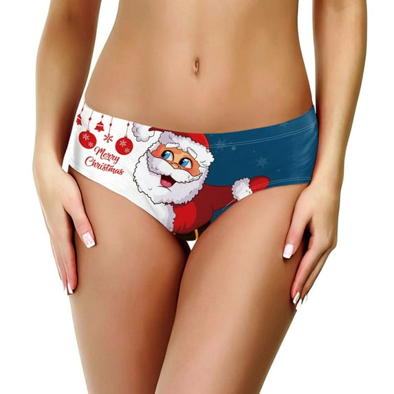 Women Christmas Printed Underwear Sexy Briefs Cartoon Shorts Digital Printed Underwear