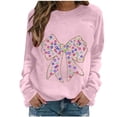 thumbnail image 1 of Women Christmas Shirt Casual Long Sleeve Comfy Round Neck Light Up Bowknot Xmas Party Blouse Tee Tops Trendy 2025, 1 of 4
