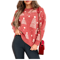 thumbnail image 1 of Women Christmas Sweater Vintage Long Sleeve Crew Neck Knitted Pullover Sweater Winter Jumper Tops, 1 of 5