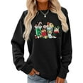 thumbnail image 1 of Women Christmas Sweatshirt Christmas Gift Graphic Shirt Casual Loose Long Sleeve Black Top, 1 of 5
