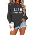 thumbnail image 1 of Women Christmas Sweatshirt Christmas Tree Graphic Long Sleeve Shirt Xmas Holiday Pullover Top, 1 of 5