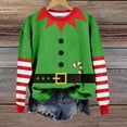 thumbnail image 1 of Women Christmas Sweatshirt Womens Christmas Elf Sweatshirt Long Sleeve Graphic Womens Holiday Sweatshirt Womens Christmas Tops, 1 of 4