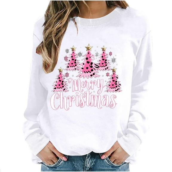 Women Christmas Tree Printed Tshirts Fall Sweatshirt Dresses 2025 Cotton Pullover Sweaters Off The Shoulder Sweatshirts Long Sleeve Tops Loose Fit