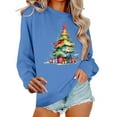 thumbnail image 1 of Women Christmas Tree Printed Tshirts Pullover Sweatshirts Trendy Fall Pullover Sweaters Lightweight Zippered Sweatshirts Long Sleeve Tops Going Out, 1 of 6