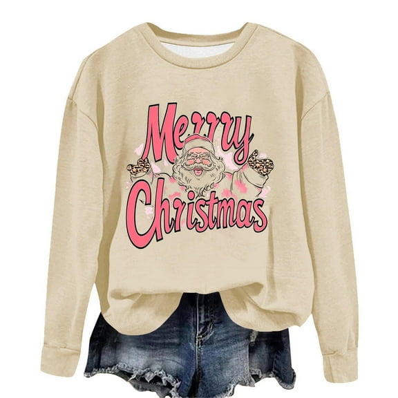 Women Christmas Tree Printed Tshirts Short Sleeve Sweatshirt 2025 Plus Size Pullover Sweaters Sweatshirt Crewneck Long Sleeve Blouses Black